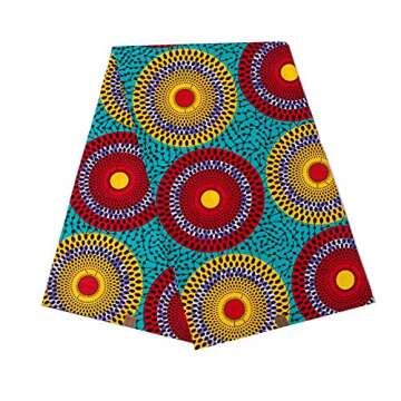 African Ankara Fabric 100% Cotton - 6 Yards for Crafts