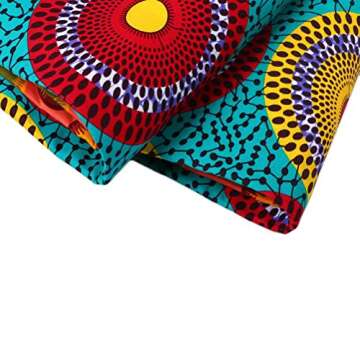 African Ankara Fabric 100% Cotton - 6 Yards for Crafts