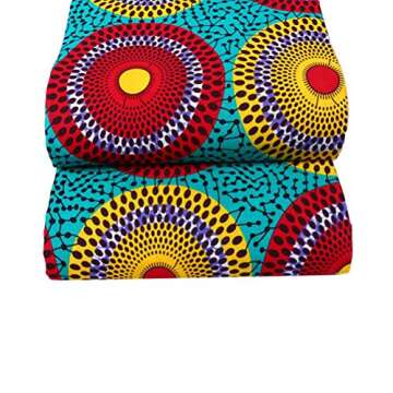 African Ankara Fabric 100% Cotton - 6 Yards for Crafts
