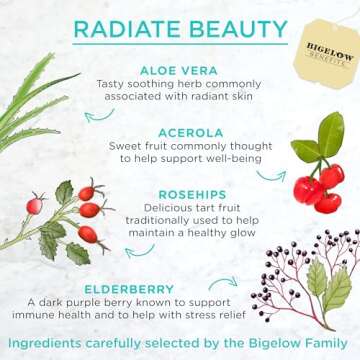 Bigelow Radiate Beauty Herbal Tea, Caffeine Free, 108 Bags