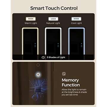 SONGMICS LED Mirror Jewelry Cabinet Standing, Lockable Jewelry Armoire with Full-Length Mirror and Adjustable LED Lights, Space-Saving Jewelry Organizer with Mirror, Gift Idea, Rustic Brown UJJC008X01