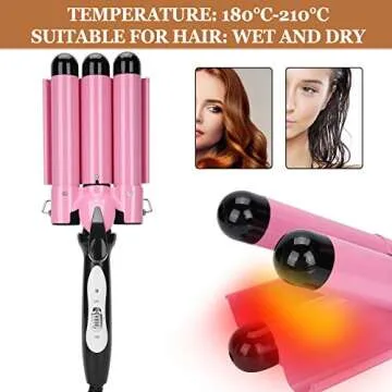 3 Barrel Hair Waver Curling Iron for All Hair Types