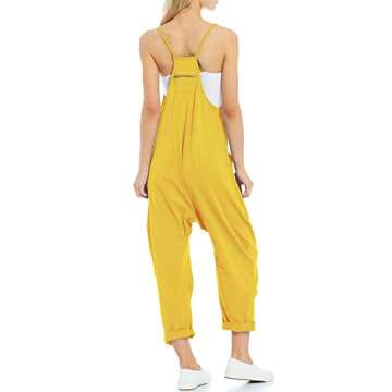 Tongmingyun Womens Casual Sleeveless Jumpsuits Spaghetti Strap Loose Romper Long Pants with Pockets