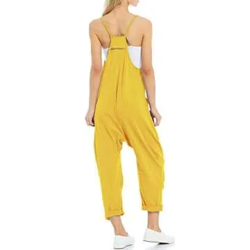 Tongmingyun Womens Casual Sleeveless Jumpsuits Spaghetti Strap Loose Romper Long Pants with Pockets