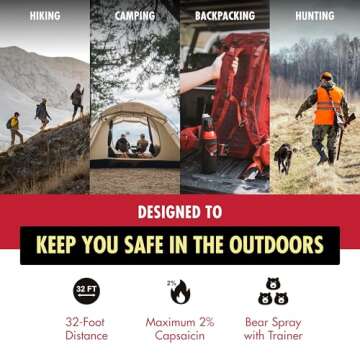 Counter Assault Bear Spray & Training Canister - 2% Capsaicin Bear Deterrent - Pepper Spray for Hiki...