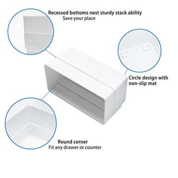 Birsppy BYCY White Desk Drawer Organizer Trays Drawer Dividers Storage for Bathroom Makeup Jewelries (10 Piece Set)