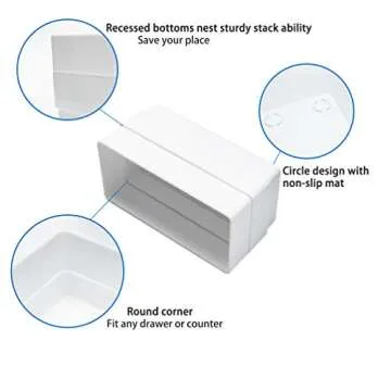 Birsppy BYCY White Desk Drawer Organizer Trays Drawer Dividers Storage for Bathroom Makeup Jewelries (10 Piece Set)