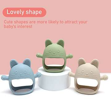 Baby Teething Toys by Komfy LilLove | Non-Toxic Infant Toys 0-6 6-12 Months | CPC Certified Teething Mitten | No Drop Teether for Baby Teething Relief | Baby teether Toys | Teething Pacifier