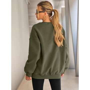 EFAN Womens Oversized Sweatshirts Hoodies Fleece Crewneck Sweaters Casual Tops Comfy Fall Fashion Ou...