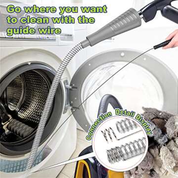Sealegend Dryer Vent Cleaner Kit Vacuum Attachment Dryer Lint Brush Remover with Guide Wire Bendable...