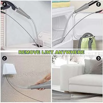 Sealegend Dryer Vent Cleaner Kit Vacuum Attachment Dryer Lint Brush Remover with Guide Wire Bendable Dryer Lint Screen Cleaning Hose (Grey)