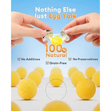 Pawaura Freeze Dried Quail Egg Yolk Cats & Dogs, Treats, 【5.29 oz】, Single Ingredient, Freeze-Dr...