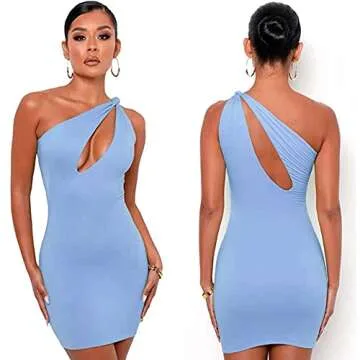 KERPELLY One Shoulder Sexy Mini Dress for Women