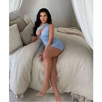 KERPELLY One Shoulder Sexy Mini Dress for Women