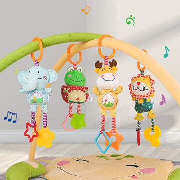 TUMAMA 4 Pack Baby Handbells Rattles for Infants