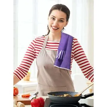 Bencailor 4 Pcs Floral Kitchen Towels Flower Dish Towels Spring Kitchen Decor Sets for Cooking Baking Grilling Bathroom(Purple,Lavender)