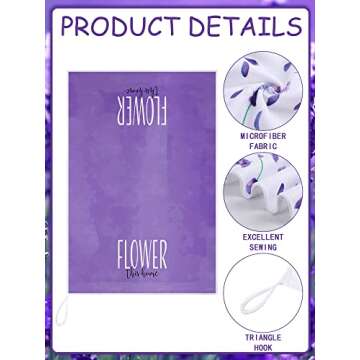 Bencailor 4 Pcs Floral Kitchen Towels Flower Dish Towels Spring Kitchen Decor Sets for Cooking Baking Grilling Bathroom(Purple,Lavender)