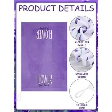 Bencailor 4 Pcs Floral Kitchen Towels Flower Dish Towels Spring Kitchen Decor Sets for Cooking Baking Grilling Bathroom(Purple,Lavender)