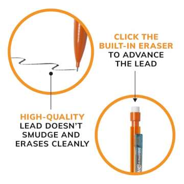 BIC Xtra-Smooth Mechanical Pencil, Color Edition, Medium Point (0.7mm), Perfect For The Classroom & Test Time, 24-Count