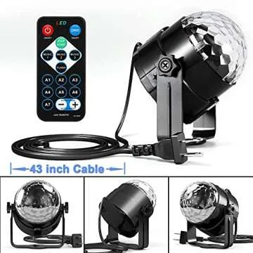 Sound Activated Disco Ball Light with Remote Control