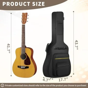 ANILD Acoustic Guitar Bag Backpack with Thick Padding and Storage