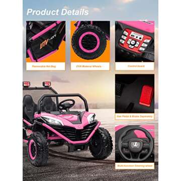 OTTARO 24V Ride on UTV Cars for Kids - Safe & Fun