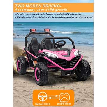 OTTARO 24V Ride on UTV Cars for Kids - Safe & Fun