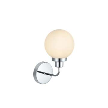 Living District Hanson 1-Light Metal Bath Sconce in Black and Frosted