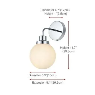 Living District Hanson 1-Light Metal Bath Sconce in Black and Frosted