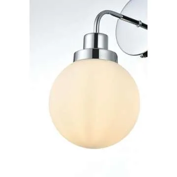 Living District Hanson 1-Light Metal Bath Sconce in Black and Frosted