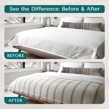 The Loomia 100% Cotton Striped Turkish Throw Blanket for Home Decor, Beach and Picnic (Cream Ivory, XL, 50"X86")