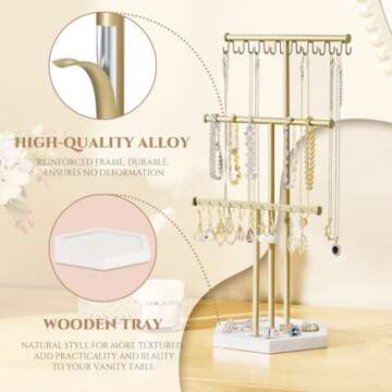 Stylish 3 Tier Pinzoveco Jewelry Organizer for Easy Access