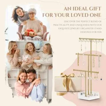 Stylish 3 Tier Pinzoveco Jewelry Organizer for Easy Access