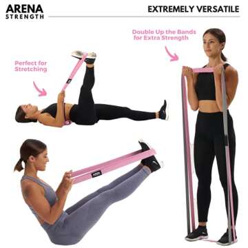 Arena Strength Long Fabric Resistance Bands for Full Body Workouts