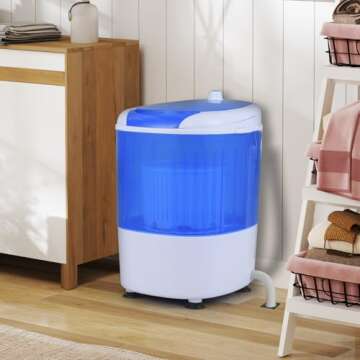 ARLIME Mini Washer and Dryer Combo, 5.5 Lbs Mini Laundry Washer, Semi-automatic Washing Machine with...