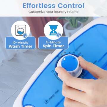 ARLIME Mini Washer and Dryer Combo, 5.5 Lbs Mini Laundry Washer, Semi-automatic Washing Machine with Drain Hose & Spin Tub, Small Washing Machine for Drom RV Apartment (Blue)