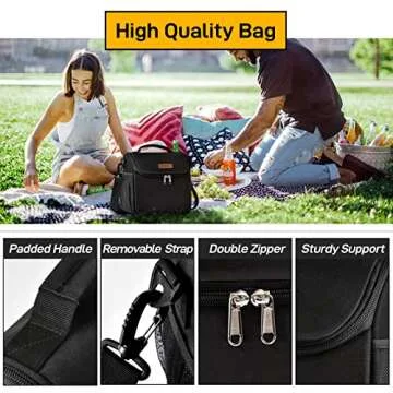 Buringer HOMESPON Insulated Lunch Bag for Women Reusable Lunch Box Cute Cooler Tote with Adjustable Shoulder Strap for Work Picnic or Travel