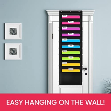 Godery Premium Hanging File Organizer 10 Pockets 3 Hangers