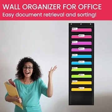 Godery Premium Hanging File Organizer 10 Pockets 3 Hangers