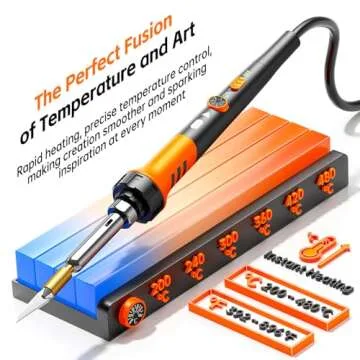 Wood Burning Kit,72 pcs Wood Burning Tool with Adjustable Temperature 200~450°C, Wood Burner Tools Set with Pyrography Pen for Embossing Carving DIY Adults Crafts Beginners