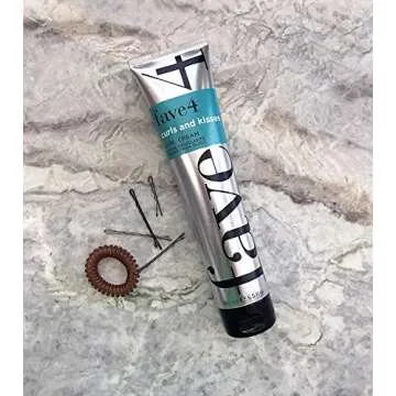 fave4 hair Curls and Kisses Curl Cream, Shape & Defrizz for Natural Curls and Waves, 5.5 fl oz
