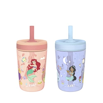 Zak Designs Disney Princess Kelso Toddler Cups - 15oz Leak-Proof Tumblers for Kids (2-Pack)