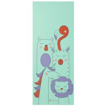 Gaiam Kids Yoga Mat Exercise Mat, Yoga for Kids with Fun Prints - Playtime for Babies, Active & Calm...