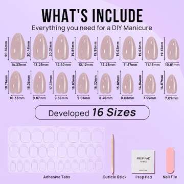 BTArtbox Press On Nails Almond - Soft Gel Fake Nail with Nail Glue, Reusable Opaque Short Stick On Nails in 16 Sizes Nail Kit for Gift Idea, Aurora Cat Eye