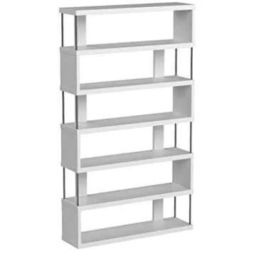 Baxton Studio Barnes 6-Shelf Modern Bookcase for Your Home