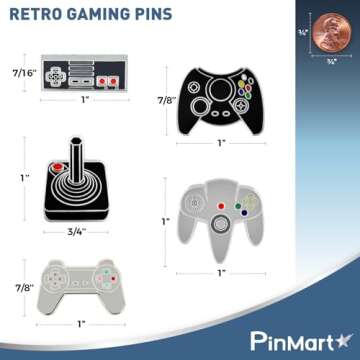 PinMart Original Game Controller Gaming Lover Retro Cool Enamel Lapel Pin