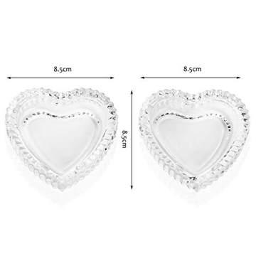 JOYSIP Clear Crystal Heart Shape Jewelry Tray for Girls, Women's Small Covered Trinket Storage Organizer Box