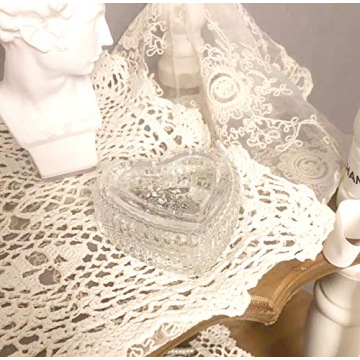 JOYSIP Clear Crystal Heart Shape Jewelry Tray for Girls, Women's Small Covered Trinket Storage Organizer Box