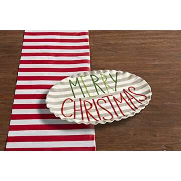 Mud Pie Painted Merry Christmas Platter, 15" X 20"