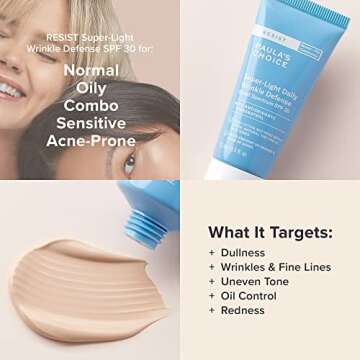 Paula's Choice RESIST Super-Light Daily Wrinkle Defense SPF 30 Matte Tinted Face Moisturizer with UVA & UVB Protection, Anti-Aging Sunscreen for Oily Skin, Travel Size
